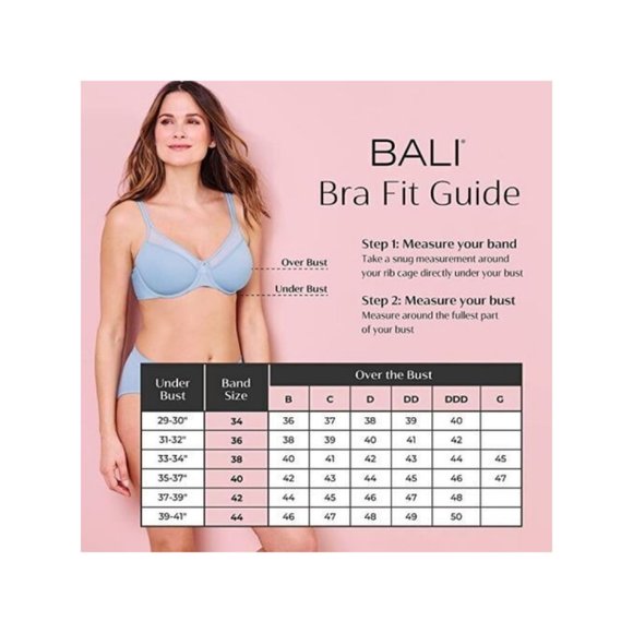 **Bali** Women's One Smooth U Dreamwire Underwire Bra DF6580 34DD - Picture 4 of 6